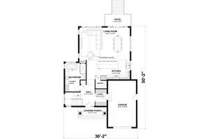 Floor Plan - Main Floor for Cottage House Plan #23-2766 - 3 bed, 2 bath