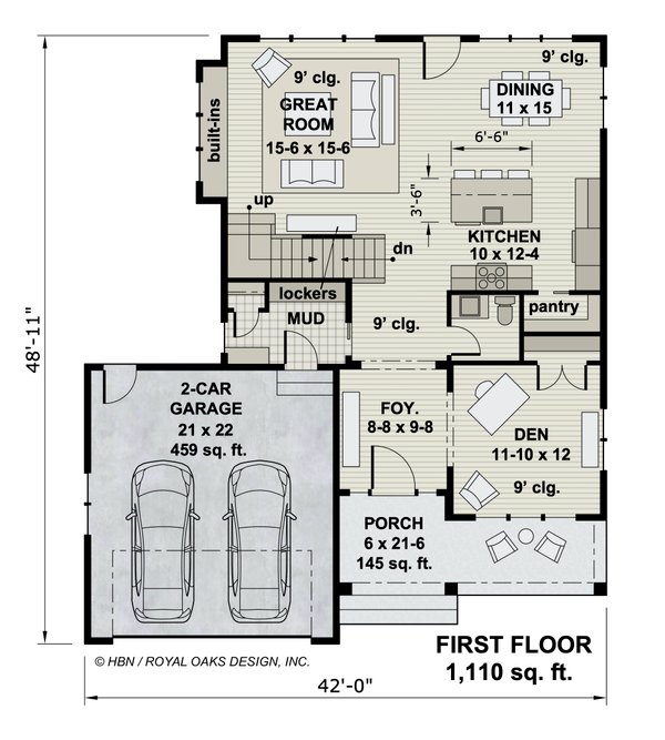 Farmhouse Floor Plan - Main Floor Plan #51-1191