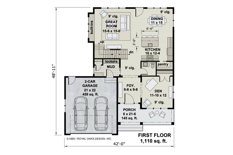 House Plan Design - Floor Plan - Main Floor for Farmhouse House Plan #51-1191 - 4 bed, 2.5 bath
