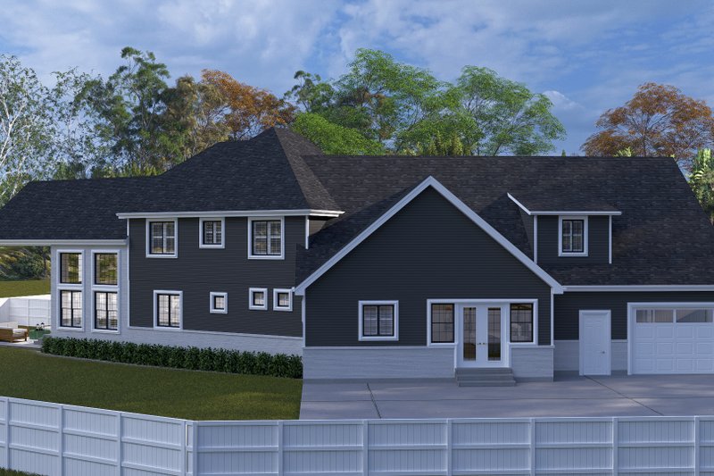 House Blueprint - Exterior - Rear Elevation 1 for Craftsman House Plan #1060-477 - 3 bed, 3.5 bath