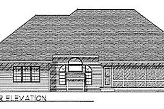 Exterior - Rear Elevation for Traditional House Plan #70-325 - 3 bed, 2 bath