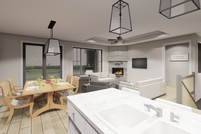 Architectural House Design - Interior - Family Room for Farmhouse House Plan #1069-36 - 2 bed, 2 bath