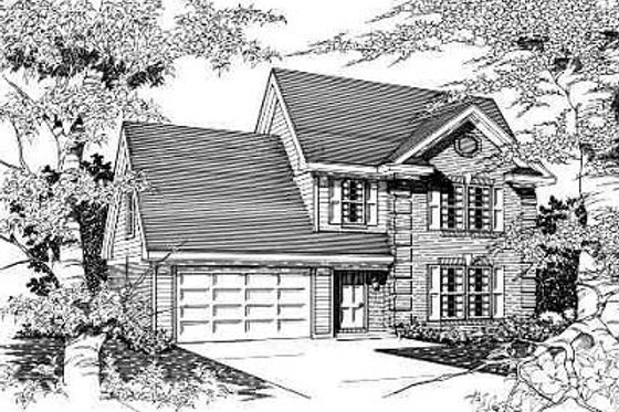 Exterior - Front Elevation for Colonial House Plan #329-211 - 3 bed, 2.5 bath