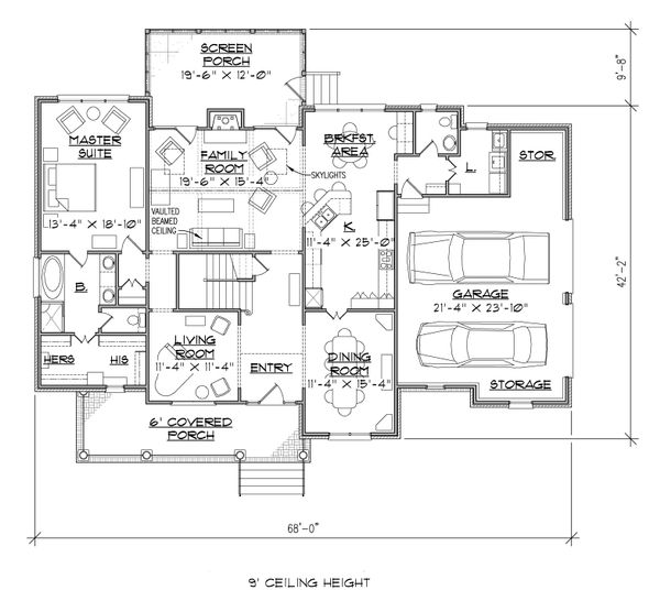 Dream House Plan - Farmhouse Floor Plan - Main Floor Plan #1054-26