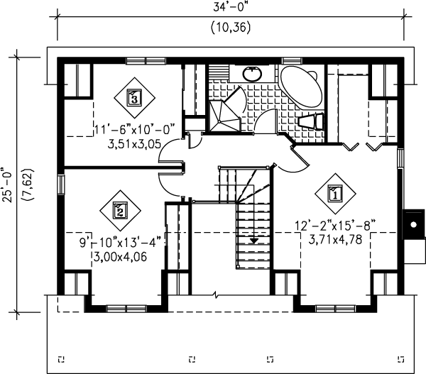 Farmhouse Floor Plan - Upper Floor Plan #25-221