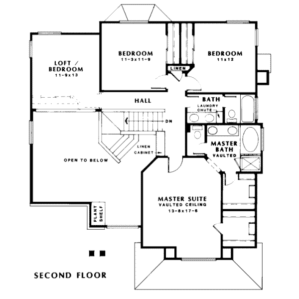 Traditional Floor Plan - Upper Floor Plan #312-570