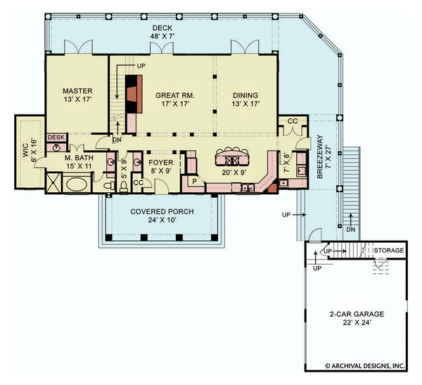 Floor Plan - Main Floor for European House Plan #119-336 - 4 bed, 4.5 bath