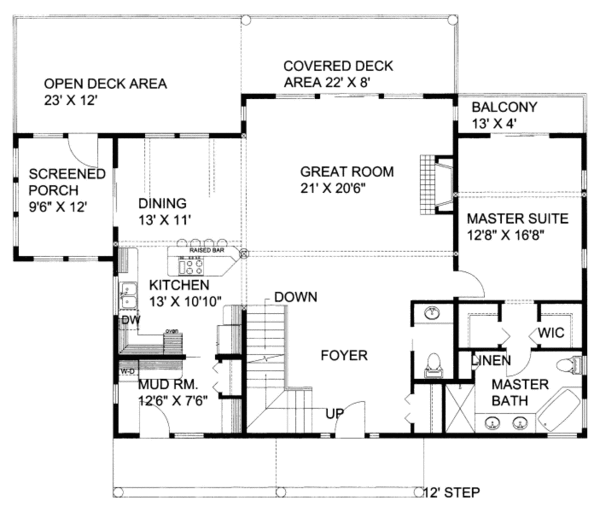 Craftsman Floor Plan - Main Floor Plan #117-689