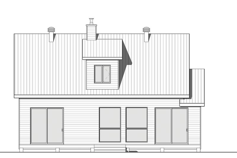 House Plan Design - Exterior - Rear Elevation 2 for Cottage House Plan #23-2313 - 3 bed, 2 bath