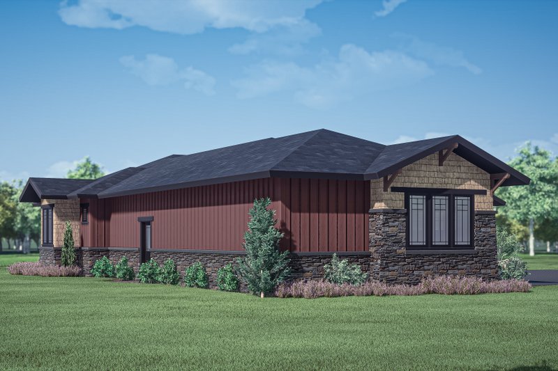 Architectural House Design - Exterior - Front Elevation 3 for Prairie House Plan #1088-12 - 3 bed, 2.5 bath