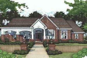Southern Exterior - Front Elevation Plan #120-110