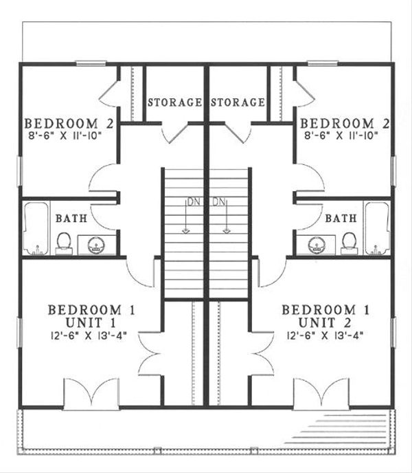 Architectural House Design - Southern Floor Plan - Upper Floor Plan #17-2270