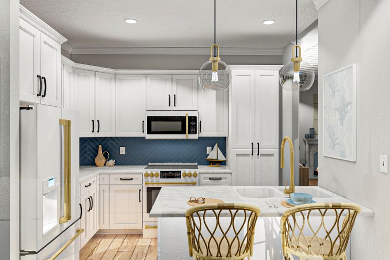 Architectural House Design - Interior - Kitchen for Mediterranean House Plan #455-135 - 3 bed, 2 bath