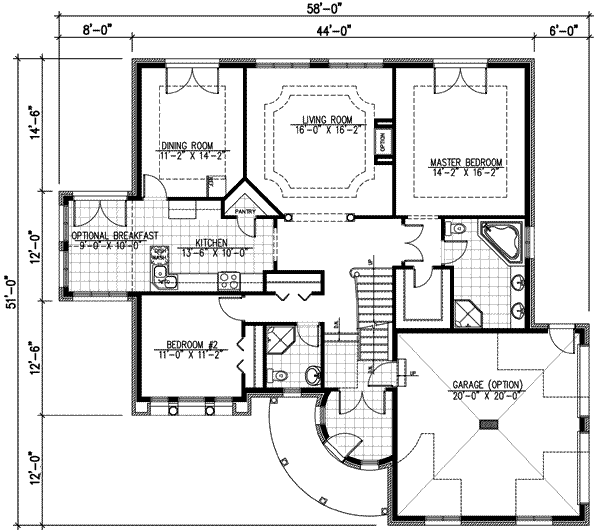 European Floor Plan - Main Floor Plan #138-145