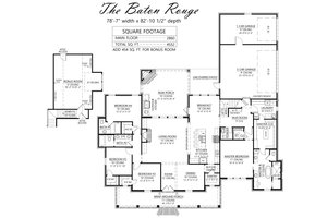 Floor Plan - Main Floor for Traditional House Plan #1074-88 - 4 bed, 3.5 bath