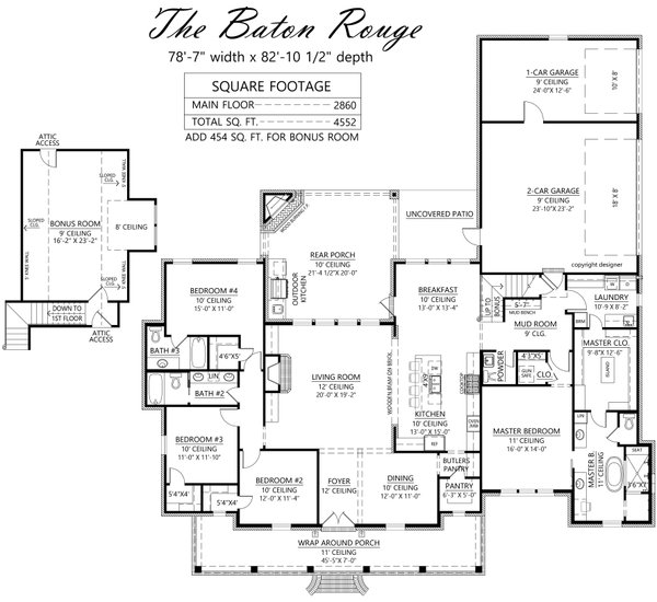 Traditional Floor Plan - Main Floor Plan #1074-88