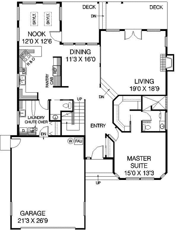 House Design - Traditional Floor Plan - Main Floor Plan #60-425
