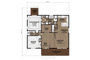 Floor Plan - Main Floor for Farmhouse House Plan #1077-5 - 2 bed, 3 bath