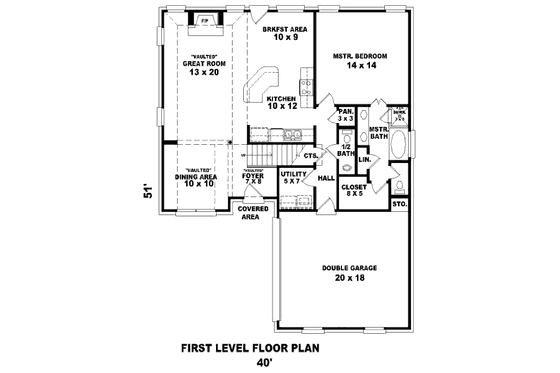 Floor Plan - Main Floor for Traditional House Plan #81-13870 - 3 bed, 2.5 bath