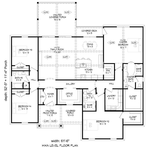 Farmhouse Floor Plan - Main Floor Plan #932-1193