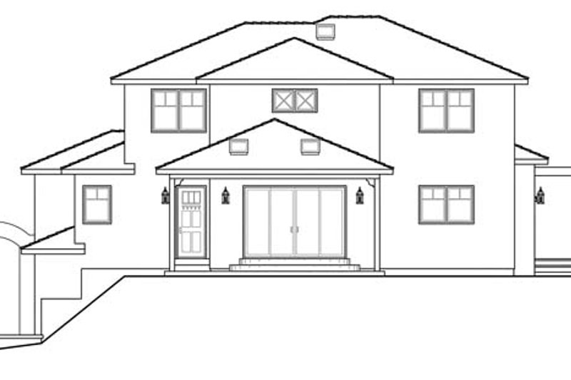 Dream House Plan - Exterior - Rear Elevation for Mediterranean House Plan #124-863 - 3 bed, 2.5 bath