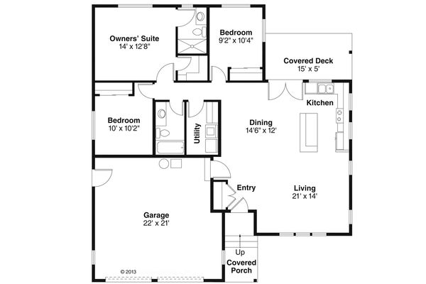 Architectural House Design - Ranch Floor Plan - Main Floor Plan #124-918