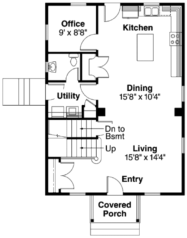 House Plan Design - Colonial Floor Plan - Main Floor Plan #124-666
