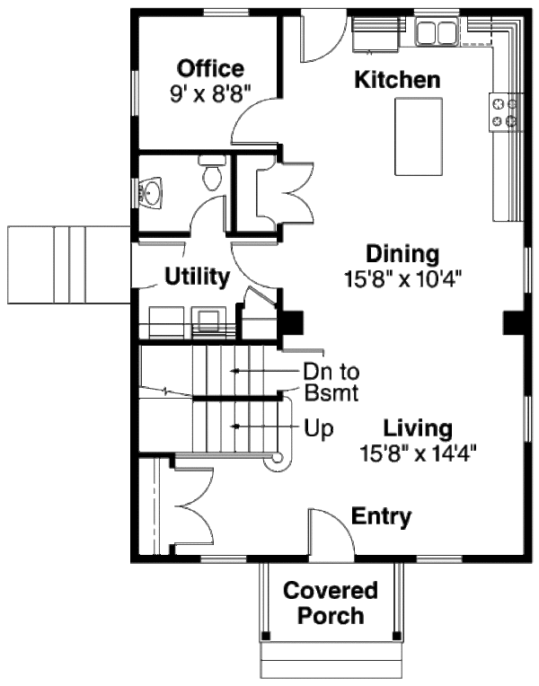 Colonial Floor Plan - Main Floor Plan #124-666