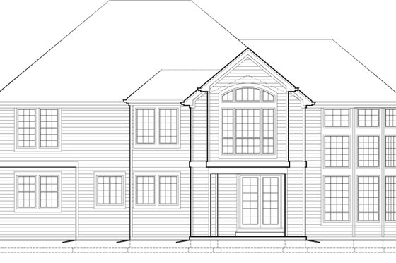 Exterior - Rear Elevation for European House Plan #48-546 - 4 bed, 2.5 bath