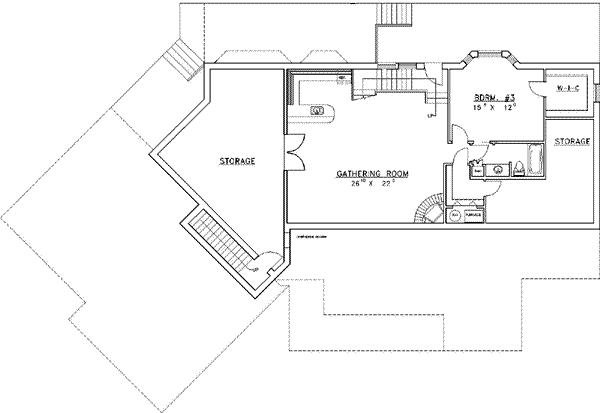 Home Plan - Traditional Floor Plan - Lower Floor Plan #117-157