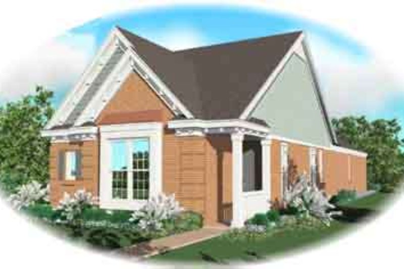 Exterior - Front Elevation 2 for Traditional House Plan #81-476 - 3 bed, 2 bath