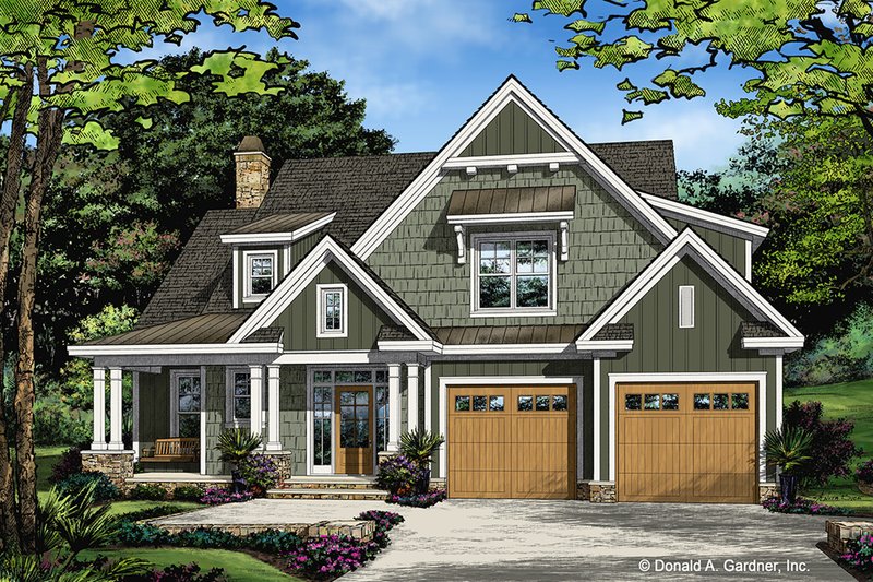 House Blueprint - Farmhouse Exterior - Front Elevation Plan #929-1035