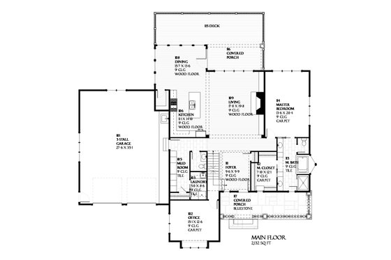 Floor Plan - Main Floor for Traditional House Plan #901-68 - 4 bed, 4.5 bath