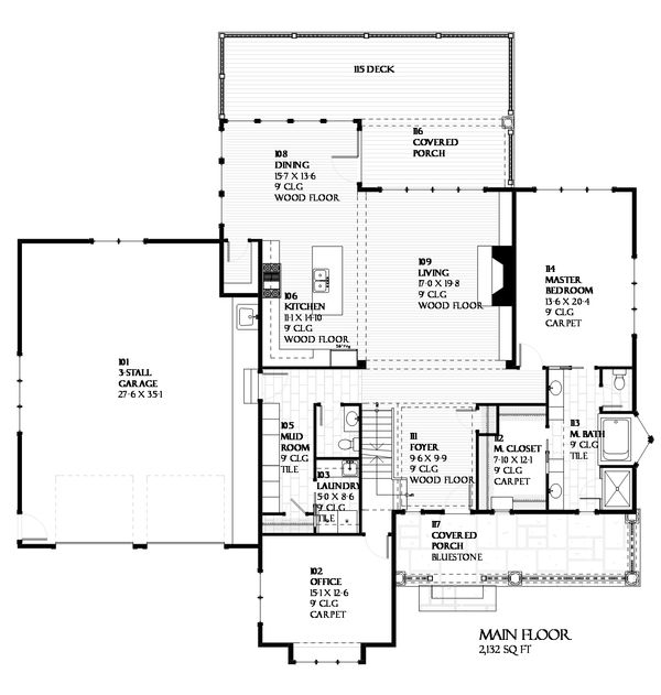 Traditional Floor Plan - Main Floor Plan #901-68