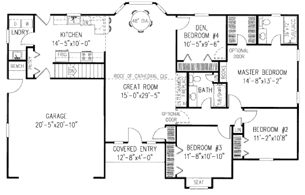 Ranch Floor Plan - Main Floor Plan #11-104