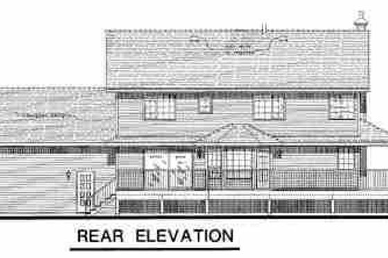 Exterior - Rear Elevation for Country House Plan #18-260 - 4 bed, 3.5 bath