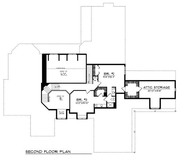Home Plan - European Floor Plan - Upper Floor Plan #70-544