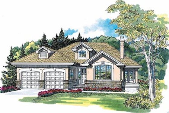 Exterior - Front Elevation for European House Plan #47-381 - 3 bed, 2 bath
