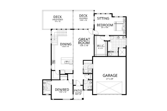 Floor Plan - Main Floor for Contemporary House Plan #112-195 - 4 bed, 3.5 bath