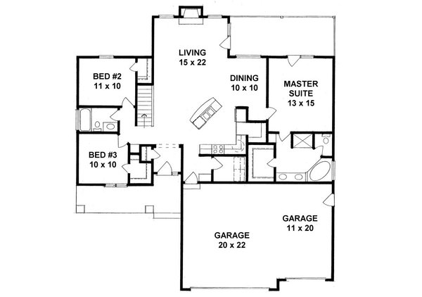 Home Plan - Traditional Floor Plan - Main Floor Plan #58-238