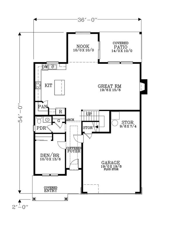 Craftsman Floor Plan - Main Floor Plan #53-650