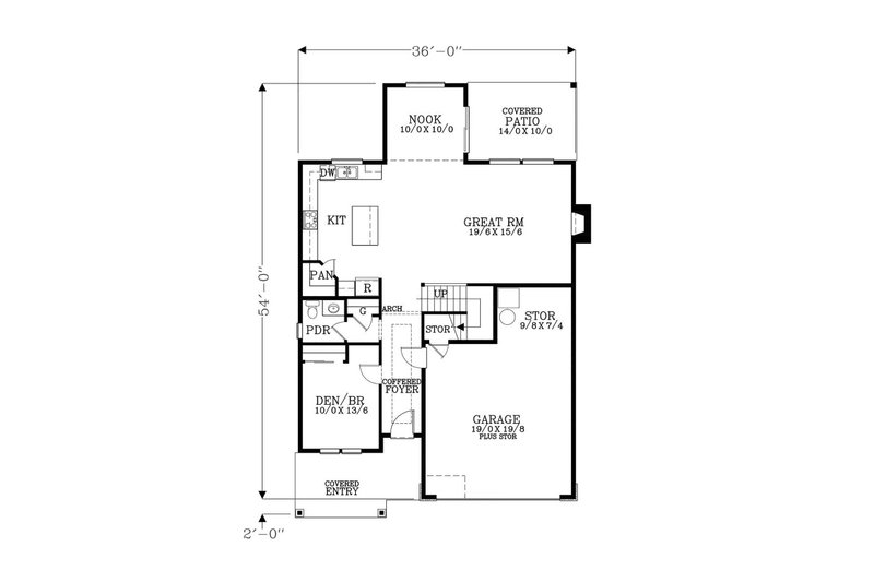 Home Plan - Floor Plan - Main Floor for Craftsman House Plan #53-650 - 5 bed, 2.5 bath