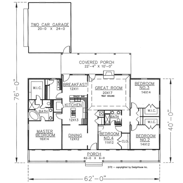 Home Plan - Country Floor Plan - Main Floor Plan #44-108