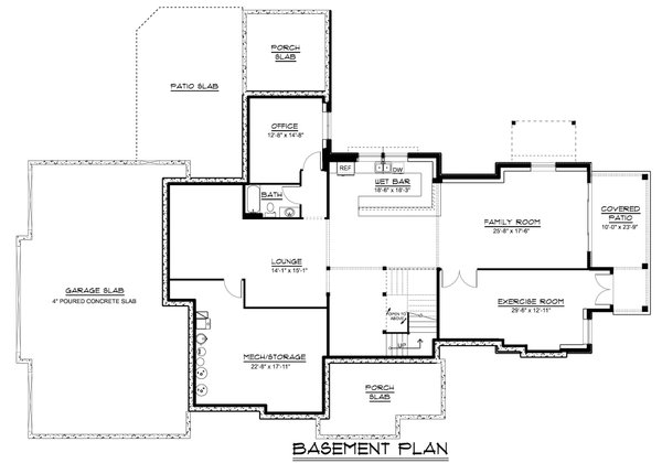 Farmhouse Floor Plan - Lower Floor Plan #1064-297