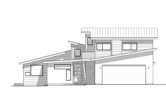 Exterior - Front Elevation 5 for Modern House Plan #1099-12 - 3 bed, 3 bath
