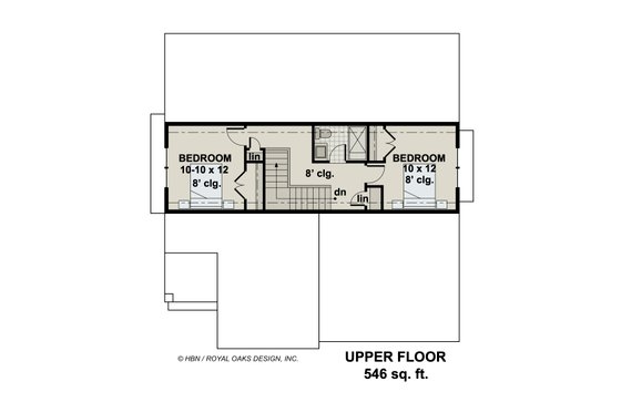 Floor Plan - Upper Floor for Traditional House Plan #51-1202 - 3 bed, 2.5 bath