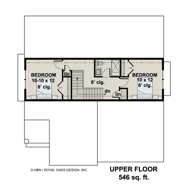 Traditional Floor Plan - Upper Floor Plan #51-1202
