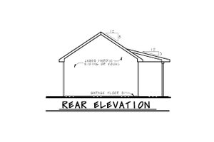 Exterior - Rear Elevation for Traditional House Plan #20-2324, 1 bath
