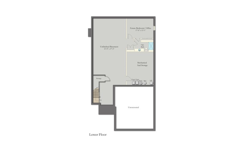 House Design - Floor Plan - Lower Floor for Traditional House Plan #1057-40 - 5 bed, 6 bath