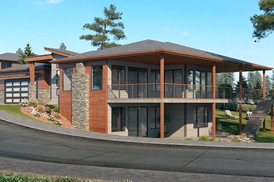 Exterior - Other Elevation 1 for Contemporary House Plan #1066-123 - 3 bed, 3.5 bath